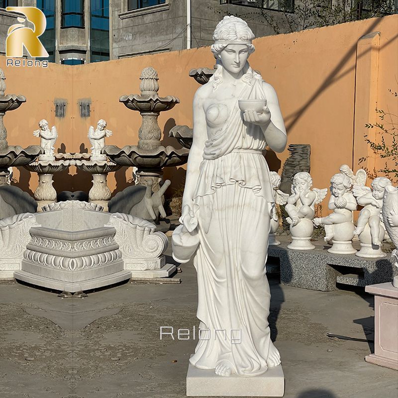 Life Size White Marble Greek Artemis Goddess Statue - Relong Art Sculpture