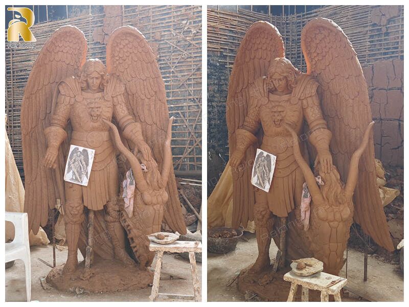 Life Size St Michael the Archangel Bronze Statue - Relong Art Sculpture