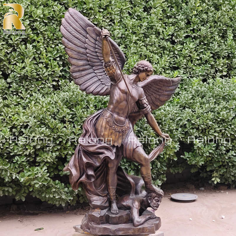 Life Size St Michael the Archangel Bronze Statue - Relong Art Sculpture