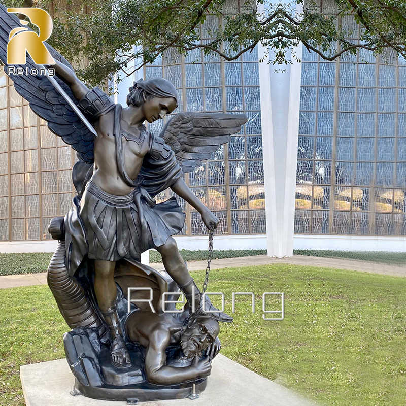 Life Size St Michael the Archangel Bronze Statue - Relong Art Sculpture