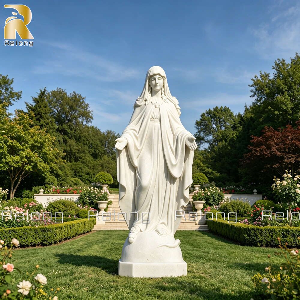Marble Our Lady of Grace Statue - Relong Art Sculpture