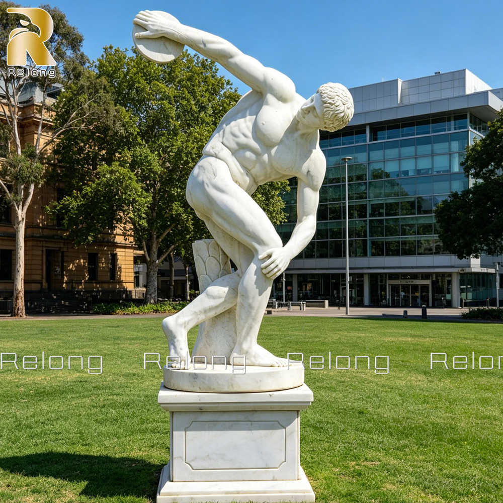 Greek Bronze Discus Thrower Statue Replica - Relong Art Sculpture
